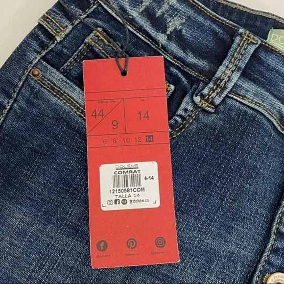 Colombian Jeans High Waisted Button fly Skinny Jeans Dark Wash Stretch Fitted 9 - Picture 5 of 9